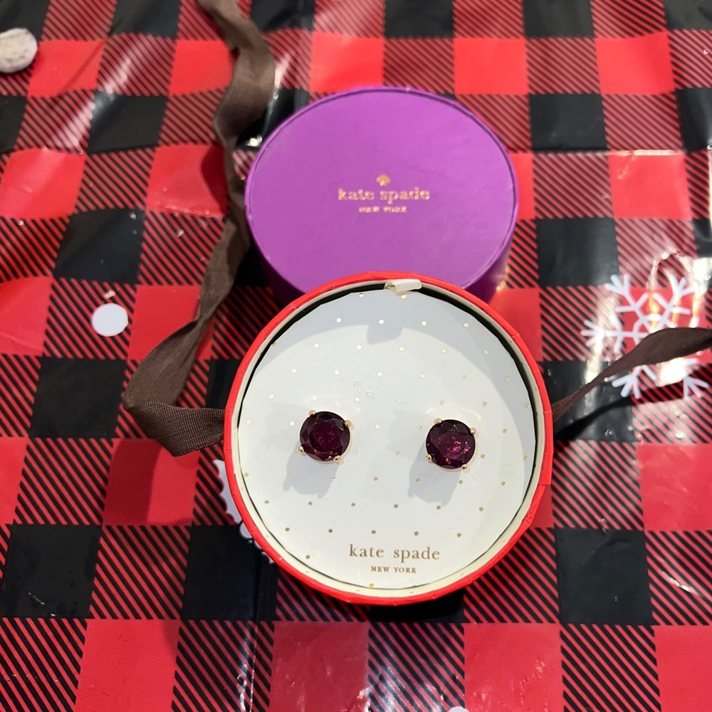 Kate spade amethyst earrings NEW